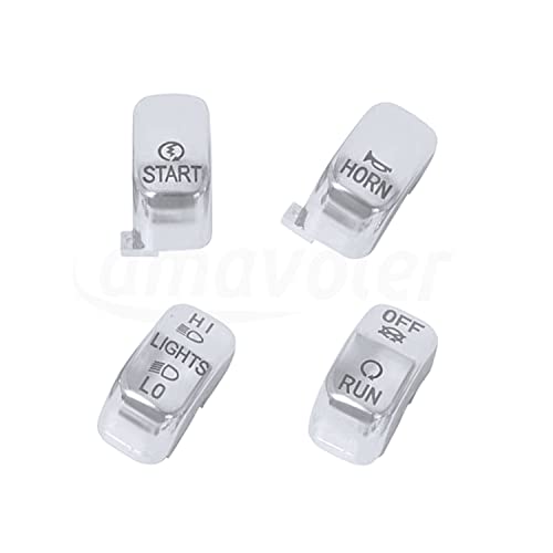 10 pcs Hand Control Switch Housing Switch Caps Kit Compatible for Harley Davidson Touring Electra Road Glide Road King Tri Glide Ultra FLHTCU FLTR FLHR 1996-2013 (Chrome) - color: Chrome