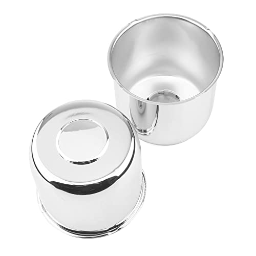 2Pcs 4.88" OD 4.33" H Trailer Wheel Center Caps with Removable Top - color: Chrome, size: 4.88" OD 4.33" H