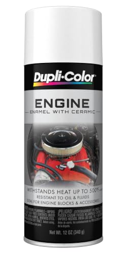 Dupli-Color Engine Paint with CERAMIC, Gloss, Universal White, 12 oz - color: Universal White, size: 12 Ounce (Pack of 1)