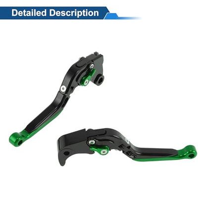 Short/Long Brake Clutch Levers for Kawasaki Ninja ZX6R 00-04 Black - color: Black Handle Green End