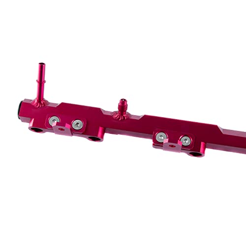 1Pcs Billet Aluminum Performance Fuel Rail Red Compatible with 1997-2001 Jeep Wrangler/TJ/Cherokee & 1995-2004 Jeep Grand Cherokee 4.0L L6 Gas - size: Red