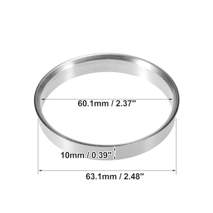 X AUTOHAUX 4pcs OD 63.1mm to ID 60.1mm Aluminum Alloy Hub Centric Rings - size: 63.1mm ID to 60.1mm OD