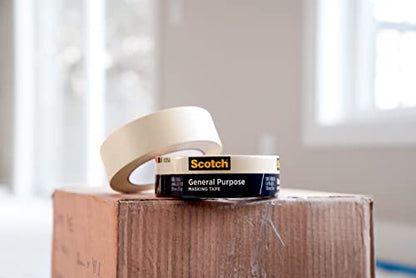 Scotch General Purpose Masking Tape, Tan, Tape for Labeling, Bundling and General Use, Multi-Surface Adhesive Tape, 1.41 Inches x 60 Yards, 1 Roll - size: 1.41 inches x 60 yards, 1 Roll