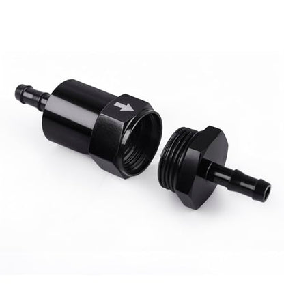 5/16" Billet Inline Fuel Filter 30 Micron Anodized Aluminum Black 2PCS - size: 5/16 in