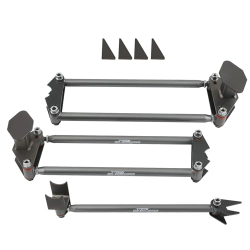 maXpeedingrods Parallel 4 Link Kit W/Panhard Bar, Universal Suspension Links For Trucks Classic Cars Rat Rods Hot Rods, Silver Gray - color: Silver Gray