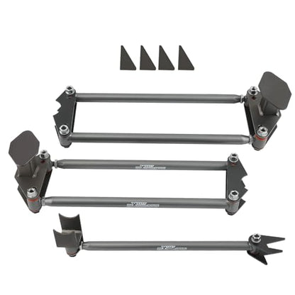 maXpeedingrods Parallel 4 Link Kit W/Panhard Bar, Universal Suspension Links For Trucks Classic Cars Rat Rods Hot Rods, Silver Gray - color: Silver Gray