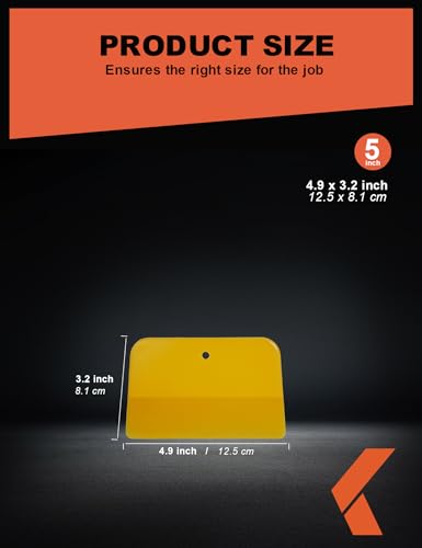 KREFINISH Body Filler Spreaders (Pack of 100) - 5" Yellow Reusable Plastic Spreader for Automotive Fillers, Putties, Glazes, Caulks and Paint - size: 5inch
