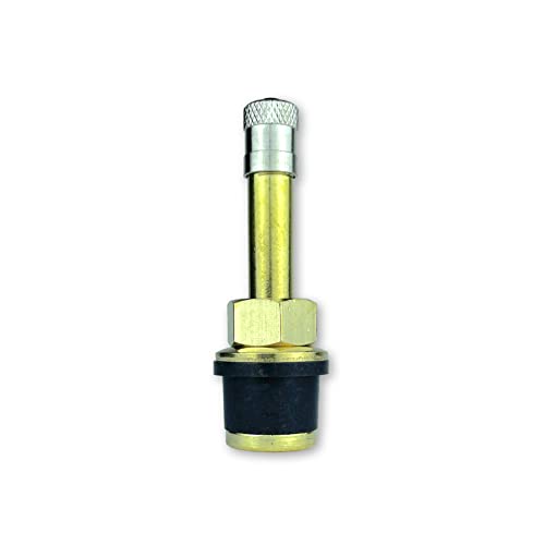 Haltec QS-500 Quikstem 2 inch Straight Push Through Brass Valve Stem for OTR and Farm Tire .625 inch Valve Stem Holes. For Quick Stem Emergency Valve Stem Replacement.
