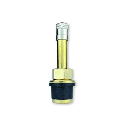 Haltec QS-500 Quikstem 2 inch Straight Push Through Brass Valve Stem for OTR and Farm Tire .625 inch Valve Stem Holes. For Quick Stem Emergency Valve Stem Replacement.