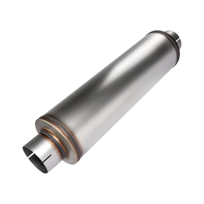 Exhaust Muffler Universal Stainless Steel Muffler Tip Straight-Through Performance for Cars Trucks, 5" Inlet/Outlet, Overall Length 30", 7" Body Diameter - size: 5" Inlet/Outlet - 7" Body Diameter