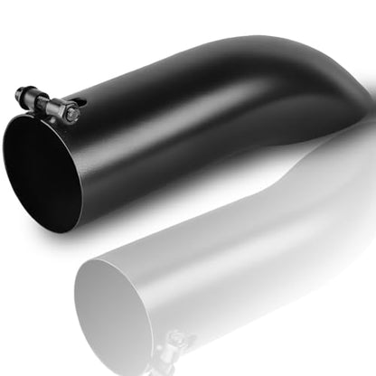 Mupera Universal 3" Turn Down Exhaust Tip, 3" Outlet, 12" Long - size: 3" Inlet 3" Outlet 12" Length Black