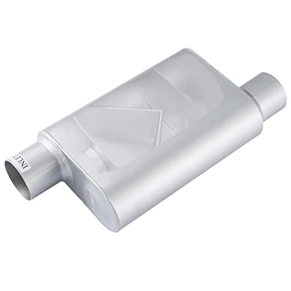 Universal Exhaust Muffler, 3" Offset In/Out, 18" Overall - color: offset in | offset out, size: 3" offset in | 3" offset out