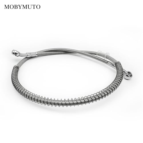 Motorcycle Hydraulic Braided Brake Line, Stainless Steel Brake Hose, Universal Brake Clutch Fluid Line for Motorcycle, Moped, ATV, Go-Kart and Dirt Bike (Silver, Length 120 cm/47.2'') - size: 120cm/47.2''