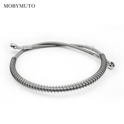 Motorcycle Hydraulic Braided Brake Line, Stainless Steel Brake Hose, Universal Brake Clutch Fluid Line for Motorcycle, Moped, ATV, Go-Kart and Dirt Bike (Silver, Length 120 cm/47.2'') - size: 120cm/47.2''