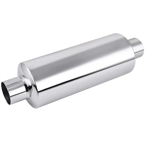 EVIL ENERGY 2 inch Resonator Mufflers 2" Inlet & Outlet (OD) Universal - color: Silver, size: 2.0 inch