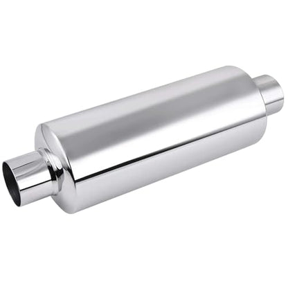 EVIL ENERGY 2 inch Resonator Mufflers 2" Inlet & Outlet (OD) Universal - color: Silver, size: 2.0 inch