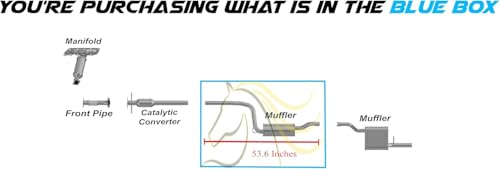 Exhaust Front Muffler Compatible with Ford Focus 2003-2007 2.0L | Stainless Steel | Northeastern Exhaust | Includes Clamps and Hangers | Direct-Fit Replacement