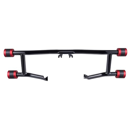 Advanblack Protek Two Step Highway Peg Crash Bar with CNC Slider Fit for 2014-2025 Harley Touring Road Glide Street Glide Electra Glide – Engine Guard Performance Upgrade (Red CNC w/Carbon Inlay) - color: Red CNC w/ Carbon Inlay