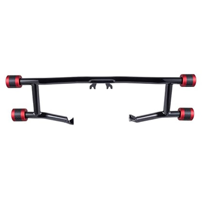 Advanblack Protek Two Step Highway Peg Crash Bar with CNC Slider Fit for 2014-2025 Harley Touring Road Glide Street Glide Electra Glide – Engine Guard Performance Upgrade (Red CNC w/Carbon Inlay) - color: Red CNC w/ Carbon Inlay