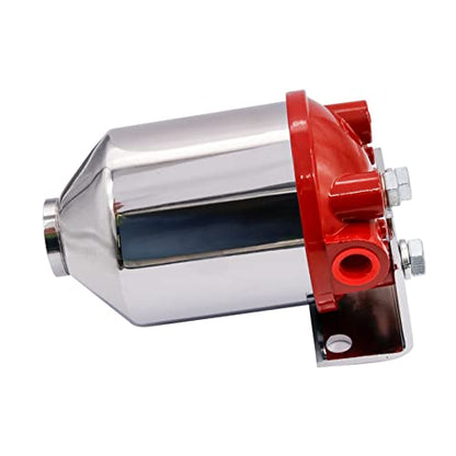 Winnewfuture Inline Canister Large Hot Rod Fuel Filter Housing Frame 3/8 NPT Inlet Outlet Racing 10 Micron Fits for Ford Rat Hot Street Rod SBC BBC