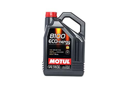 Motul 8100 ECO-nergy 5W-30 Full Synthetic Motor Oil with Advanced Low-Friction Formula – ACEA A5/B5 & API SP Approved for Ford, Jaguar Land Rover, VW & European Applications – 5 Liter - size: 5 L