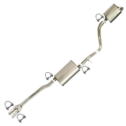Northeastern Exhaust 409-Grade Stainless Steel Cat-Back Muffler System Compatible for 2005-2010 Chrysler 300 2.7L 3.5L, Free Clamps Included