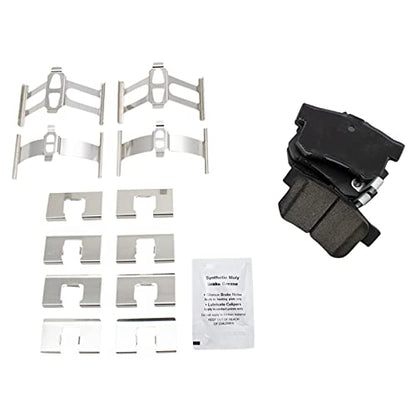 TRQ Front and Rear Brake Pad Set Ceramic Hardware - color: Ceramic, size: BFA12939