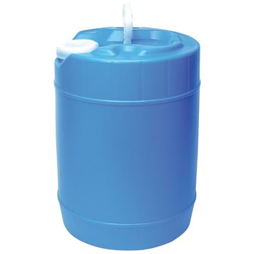 5 Gallon HDPE Oil Storage Container Automotive | Leak Proof Plastic Carboy with Handle - ext. Dia. 11.5" x 14.75" H. - Made in USA (Blue - 18.9Ltr) - color: Blue