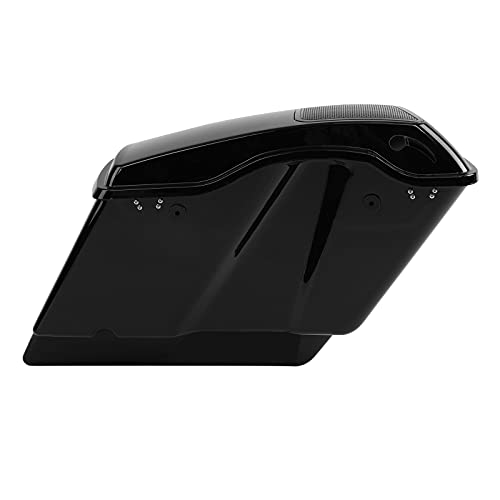 TCMT Black Latches 5" Stretched Extended Saddlebags 6X9" Speaker Lids Fit For Harley Davidson 2014-2024 Touring Road King Road Glide Street Glide Electra Glide FLT FLHT FLHTCU FLHRC - color: Black Latches, size: 5" Stretched(6x9 Spealer Lids)