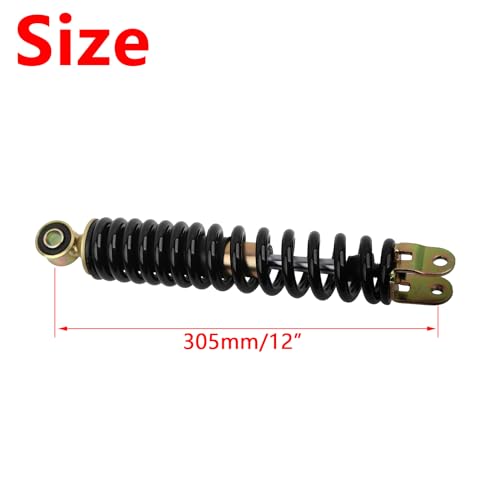 Minho Motorcycle Rear Shock Assembies 305MM/12" Compatible with Chinese GY6 50cc Scooter Mopeds Taotao ATM50 - size: 305mm