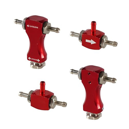 Manual Boost Controller, Universal Aluminum Pressure Regulation Valve Kit with Mounting Bracket Hose for Turbocharged Engine Components (Red, 1-Piece) - color: Red