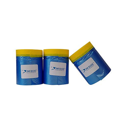 Pre-Taped Masking Film for Car Painting – 18 Inch x 3RL Tape and Drape - size: 18 Inch - 3RL