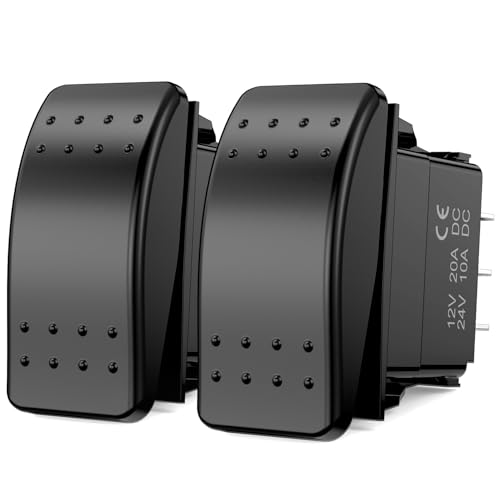 Nilight 2 Pack 3 Way Rocker Switch On Off On 12V-24V Electrical Toggle - color: 3-Way Switch 2 PCS