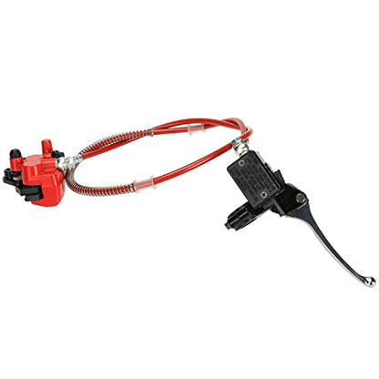 FVRITO Front Disc Hydraulic Brake Master Cylinder Caliper Handle Lever Line Assembly with Brake Pads for 50cc 70cc 90cc 110cc 125cc SSR TaoTao Apollo Coolster Moped Scooter Chinese Pit Dirt Bike Red - color: Red