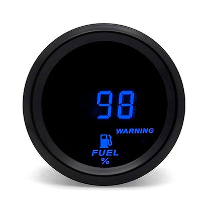 2 Inches 52mm Car Fuel Level Digital Gauge Automobile Blue Backlight Universal Meter (Fuel Gauge)