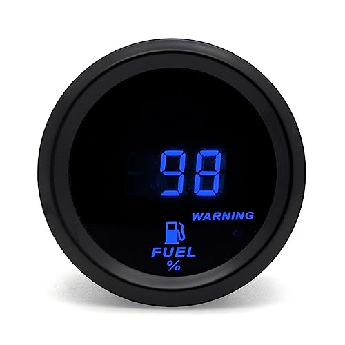 2 Inches 52mm Car Fuel Level Digital Gauge Automobile Blue Backlight Universal Meter (Fuel Gauge)