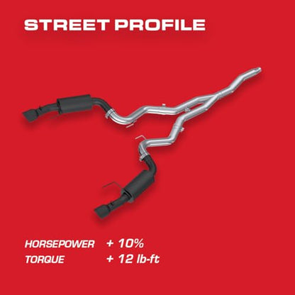 MBRP S7274BLK 3" Cat Back, Dual Split Rear, Streeet Version Exhaust System with 4.5" Tips (Black Coated) - color: Black Coated
