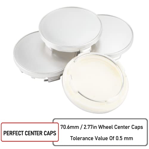 Rhinotuning 71mm(2.78in)/61mm(2.39in) Silver Car Wheel Center Hub Caps Set of 4 for Germany CF CH CH-R CK VZ #09.24.467#09.24.486#09.24.494#56.24.120 - color: Silver