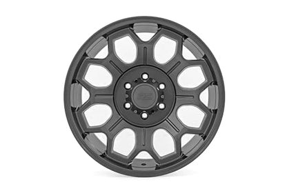 Rough Country Series 77 One-Piece Wheel-20x10, 6x5.5 Bolt Pattern, 25mm, Gun Metal Gray Wheel with Painted (20 x 10. inches /6 x 5 inches, -25 mm Offset)