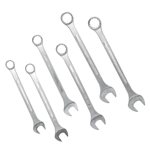 Jumbo Combination Wrench Set, 5-Piece SAE (1-3/8"-1-7/8"), Chrome Plated, Green Storage Bag - Medium-Large Sizes (1-3/8"-1-7/8"), SUVs, Pickup Trucks, General Automotive - color: 5-piece Sae (1-3/8"-1-7/8"), Chrome