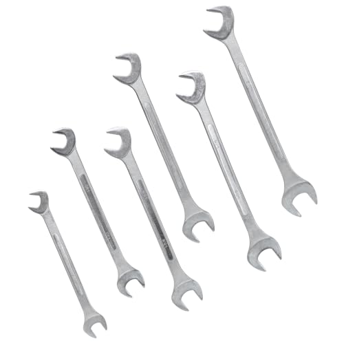 Jumbo ANGLE Combination Wrench Set, 6-Piece SAE (1-3/8"-2"), Chrome Plated, Pouch - 15° ANGLE Head, Chrome Finish, Access Tight Spaces, Professional Grade - color: 6-piece Sae Angle (1-3/8"-2"), Chrome