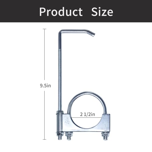 2 Pcs Universal Exhaust Clamp with Hanger, Fits 2-1/2" Exhaust Pipe