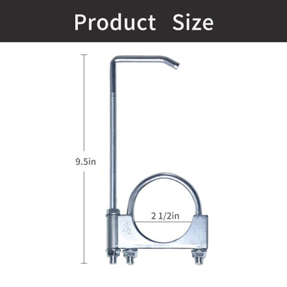 2 Pcs Universal Exhaust Clamp with Hanger, Fits 2-1/2" Exhaust Pipe