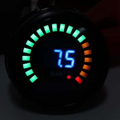 52mm Digital Vacuum Gauge Kit, 2in LED Scale Display Marine & Car Vacuum Meter, 0-30 in.Hg 12V Universal Automotive Gauge for Engine Diagnostics