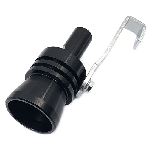 DEVMO 2pcs XL Size Aluminum Alloy Universal Turbo Sound Exhaust Muffler Pipe Whistle Car Roar Maker (XL-Black) - color: Black