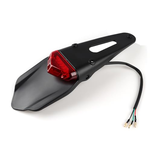 Rear Mudguard LED Brake Tail Light Turn Signals Running Lamps License Plate Light With 3 Wires for Custom Off-road Cross Dirt Bike Enduro Yamaha Suzuki Kawasaki Honda CRF - color: Red