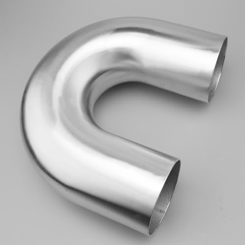 AC PERFORMANCE 4" 180° Aluminum Elbow Intercooler Air Intake Tube, Brushed - color: Silver 180, size: 4" (102mm)