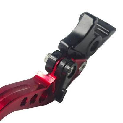 1 Pair Red Motorcycle Brake Clutch Levers, CNC Aluminum Alloy Handle Set for Scooter Motorbike, Adjustable Replacement Parts - color: Red