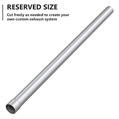 A-KARCK Straight Exhaust Pipe 2.5" OD, 304 Stainless Steel 48" Long Mandrel Exhaust Tube, Custom Your Own Exhaust System - size: 2.5", style: 48 INCH