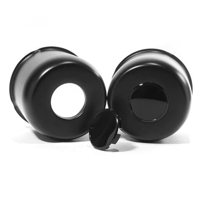 2 Pack 4.88" Push Through Trailer Wheel Center Caps & Lug Nuts - color: Matte Black